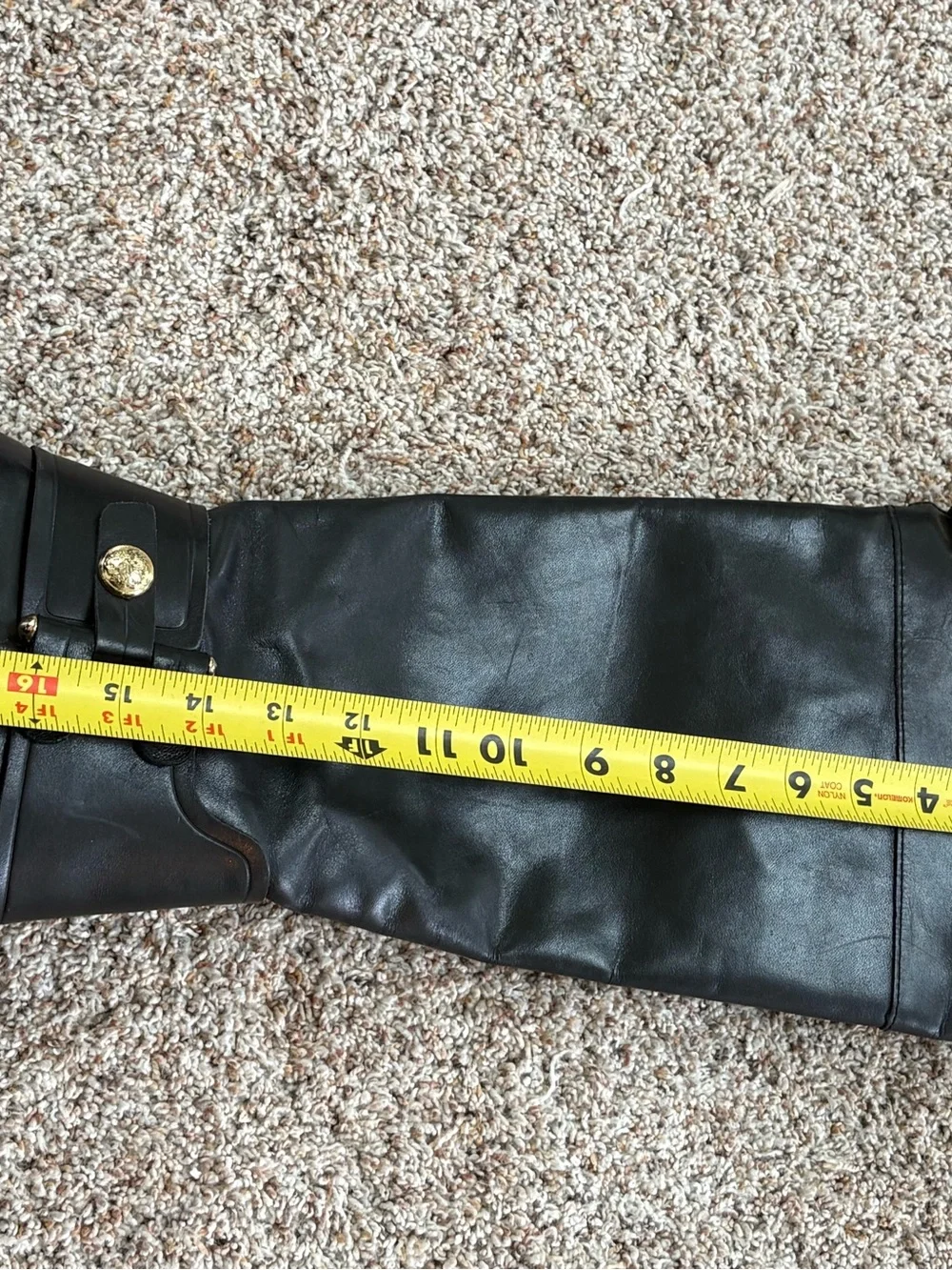 Vince Camino  8 GUC  Black Leather Over-the-Knee Riding Boots with Gold Hardware